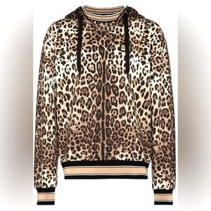 Dolce & Gabbana Leopard Print Cotton Hoodie